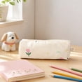 thumbnail image 2 of Cute Pencil Pouch, Slim Cylindrical Floral Print Pen Bag, Lightweight Portable Stationery Organizer for Office Desk Artist Creation and Travel Storage, 2 of 7