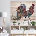 thumbnail image 3 of Designart 'Cockerel farm animal' Farmhouse Animals of Painting Print on Natural Pine Wood, 3 of 5