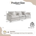 thumbnail image 5 of 120" Cloud Couch Sectional for Living Room, Down Filled Modular Sectional Sofa Couch, 3 Seater,White, 5 of 15
