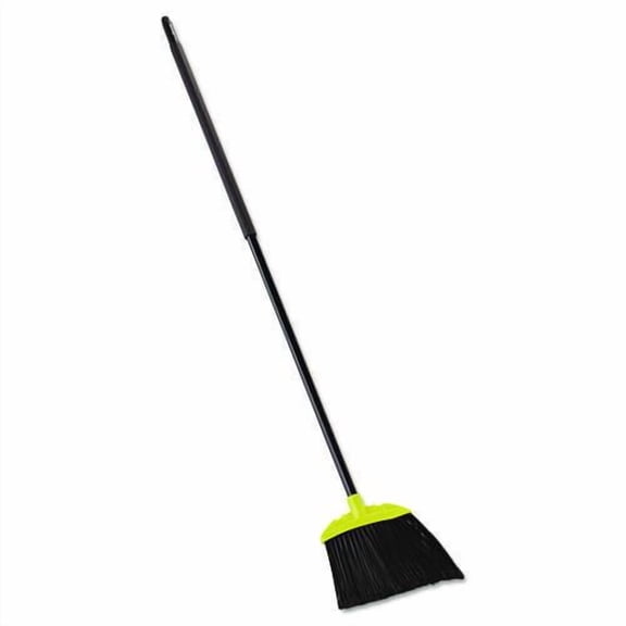 Jumbo Smooth Sweep Angled Broom, 46" Handle, Black/yellow | Bundle of 2