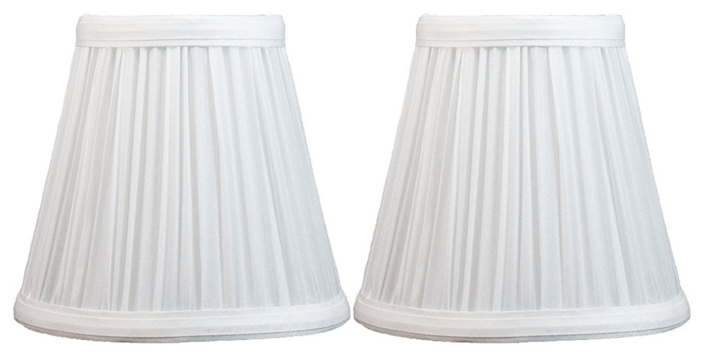 Urbanest Mushroom Pleated Chandelier Lamp Shade, 3x5x4.5", White, Set