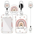 thumbnail image 2 of CSChome Étagère de Présentation de Cartes Porte-Badge avec Lanière : Enrouleur Rétractable Réglable avec Mousqueton Imprimé Fleur, Porte-Cartes d'Identité de Bureau, 2 of 7