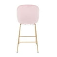 thumbnail image 2 of LOTUS GOLD STOOL (SLIM SEAT) Soft Velvet Upholstery Gold Metal Legs in Pink SET OF 2, 2 of 7