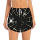 thumbnail image 2 of Balery Spiders On The Web Pantalones cortos deportivos para mujer con forro y dos bolsillos, elásticos, para entrenamiento, gimnasio, yoga-Small, 2 of 7