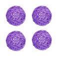 thumbnail image 1 of Unique Bargains 4 Pcs Wicker Rattan Balls 3.9 Inch Rattan Decorative Balls for Vase Fillers Craft Home Decor Light Purple, 1 of 5