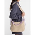 thumbnail image 2 of No Boundaries Women’s Medium Nylon Tote with Crossbody Scrunch Strap, Tan, 2 of 6