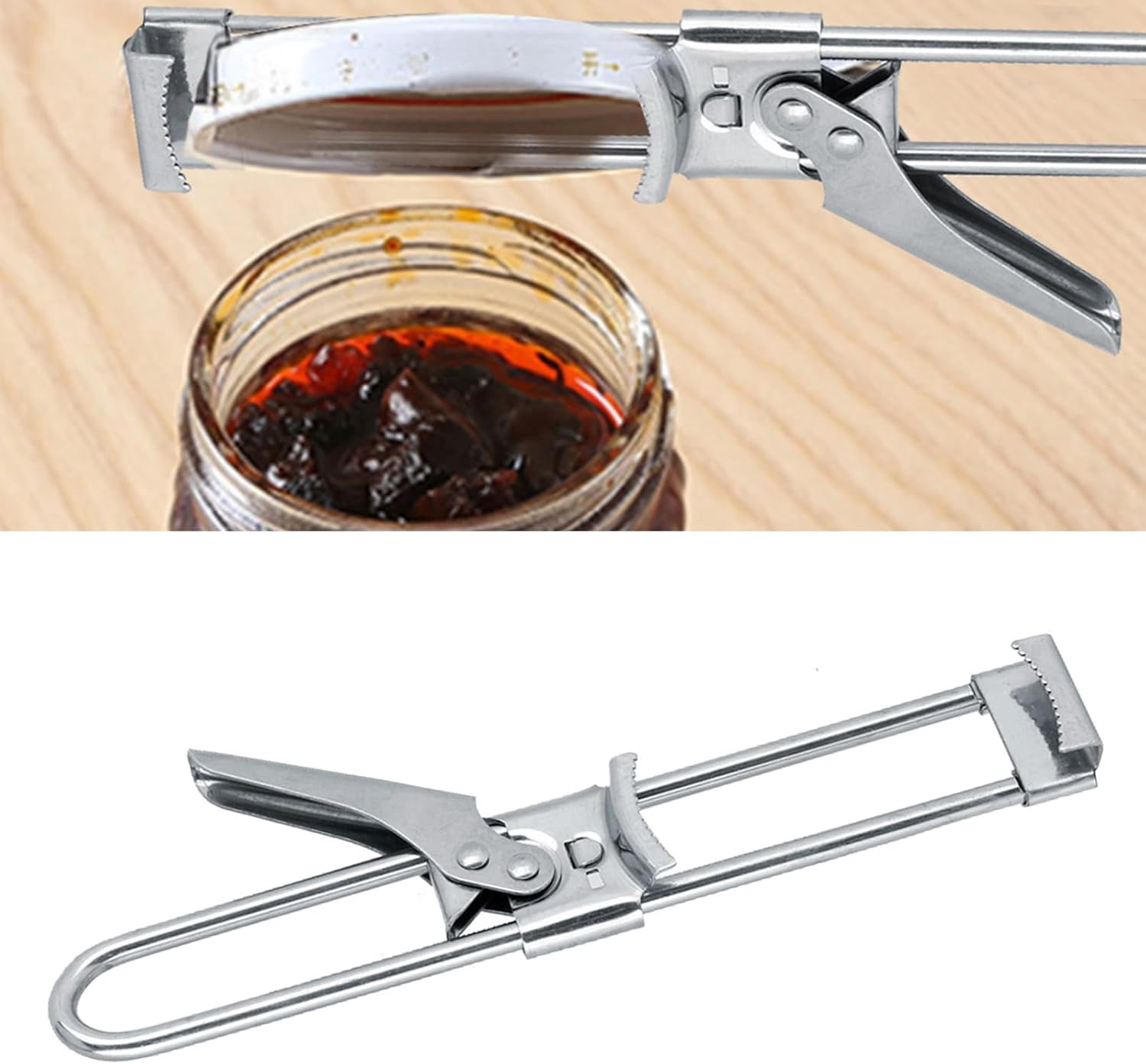 FRKSMD-Multi Function Bottle Opener 430 Stainless Steel Effortless Can Opener Fits Multiple Lid Sizes Jam Jars Canned Goods Sauce Bottles Elderly and Women Friendly Essential Kitchen Gadg