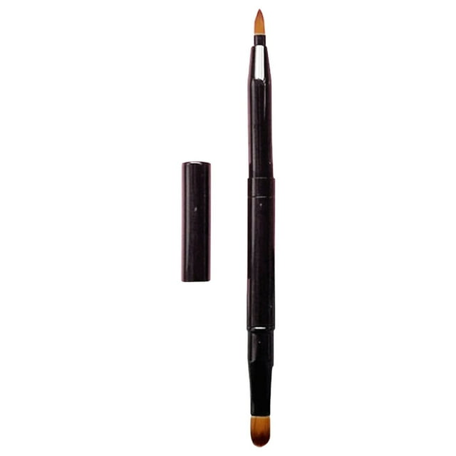 Portable Dual - Ended Makeup Brush for Lipstick, Eyeshadow, and Foundation