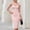 Pink, variant on Women's Elegant Off-Shoulder Sheer Mesh Puff Sleeve Midi Dress – Bodycon Solid Color Sexy Formal Cocktail Gown Black，XXL