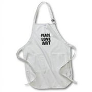 Peace Love and Art - Things that make me happy - Artist gift Medium Length Apron with Pouch Pockets 22w x 24l apr-184894-2