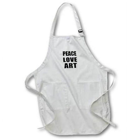 Peace Love and Art - Things that make me happy - Artist gift Medium Length Apron with Pouch Pockets 22w x 24l apr-184894-2