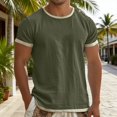 thumbnail image 2 of Cotton Linen T Shirts for Man Summer Casual Lightweight Breathable Short Sleeve Crewneck Loose Tshirts, 2 of 6
