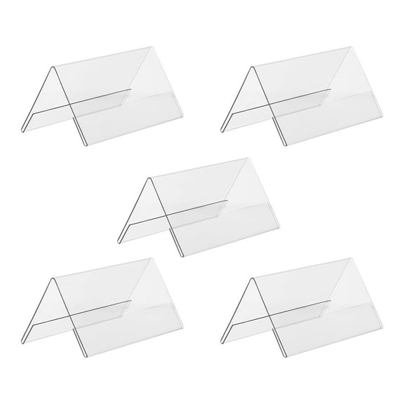 ibasenice 5Pcs Table Tent Cards Clear Double-sided Name Card Holder for Wedding Reception