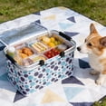 thumbnail image 6 of Collapsible Insulated Picnic Basket - Waterproof Oxford Fabric Portable Cooler Basket with Aluminum Handles for Outdoor Camping, Picnics & Beach Trips (1pc,Size/Colour as Pictured), 6 of 6