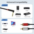 thumbnail image 2 of Heavy Duty 6.35mm TRSs Male to 2RCA Stereos Interconnects Cable L Shaped Connectors EMIs Shielding, 2 of 8