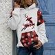 thumbnail image 3 of Sudaderas Con Capucha de Navidad Para Mujer, Estampado Gráfico A Cuadros, Moda Informal, Jersey de Manga Larga, Tops, Camisa, Blusa Odeerbi ODB203498, 3 of 5