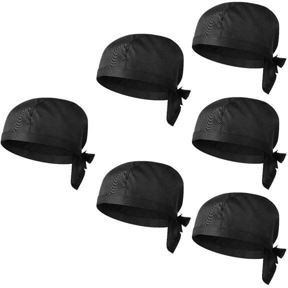 6pcs Scrub Hat Bouffant Cap Surgery Working Hat Bouffant Turban Cap Scrub Hat for Nurse