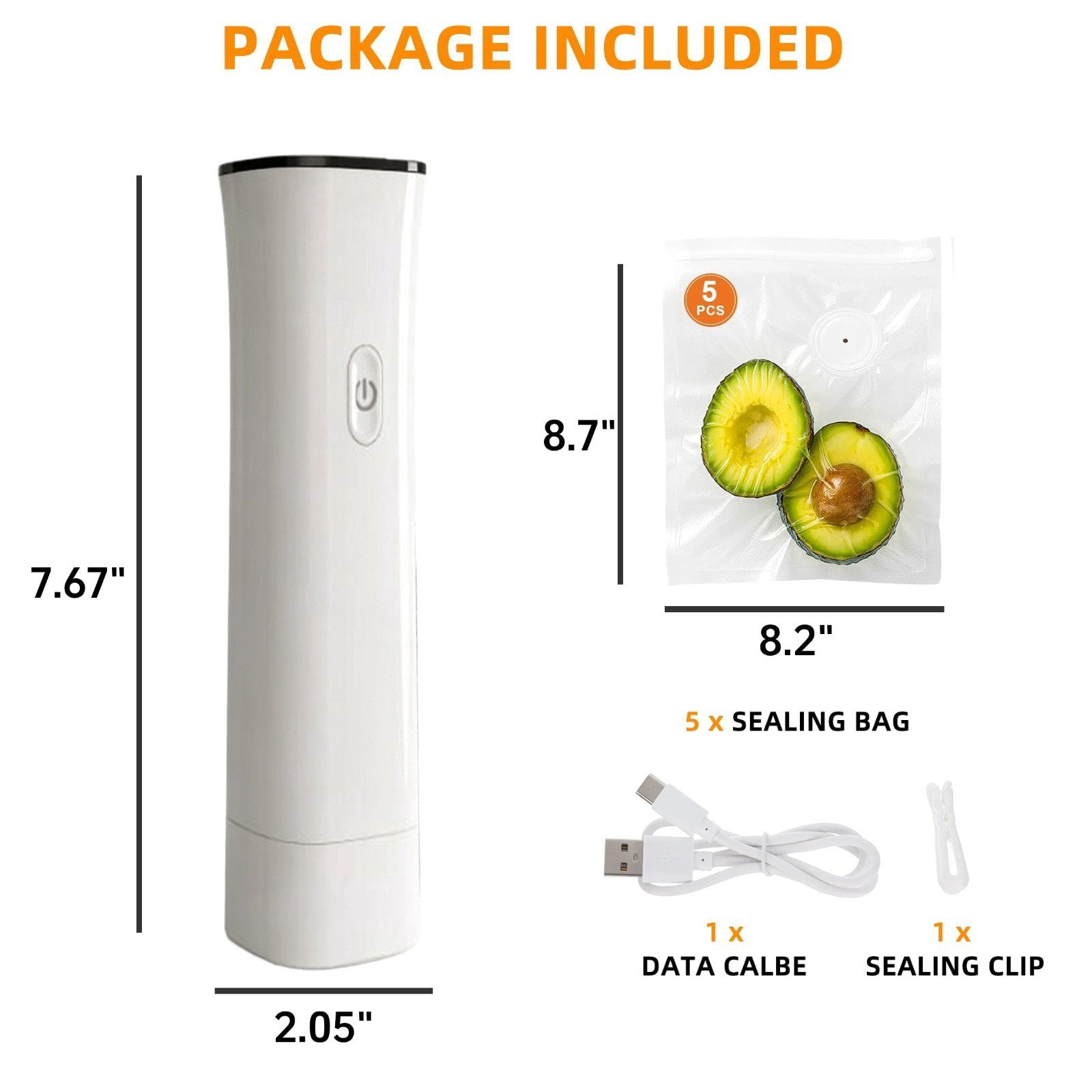 Demine Vacuum Sealer Machine Handheld for Food & Clothes, Portable Mini Food Vacuum Sealer with Reusable Bags, Ideal Gifts for Household Storage