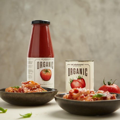 Eat Wholesome Organic Peeled Plum Tomatoes 400g, British Import (Pack of 3)