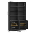 thumbnail image 6 of Hiphuta 71"H x 47.2"W Standard Bookcase, Tall Bookcase for Bedroom, Living Room and Office, Freestanding Display Storage Shelves, Black, 6 of 9
