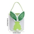 thumbnail image 2 of Bolsa de regalo para el Día del Niño con forma de conejito, bolsas vacías con forma de cubo y orejas de conejo iluminadas para buscar huevos de Pascua, decoraciones de Pascua y guardar dulces (verde), 2 of 9