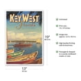 thumbnail image 2 of Key West Florida - Vacation Year-Round - Ernest Hemingway's Yacht Pilar - Vintage Travel Poster by Kerne Erickson - Master Art Print (Unframed) 13in x 19in, 2 of 4