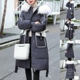 thumbnail image 2 of LYXSSBYX Womens Long Sleeve Dress Hot Sale Clearance Women Winter Long Sleeve Hooded Padded Coat Outerwear, 2 of 9