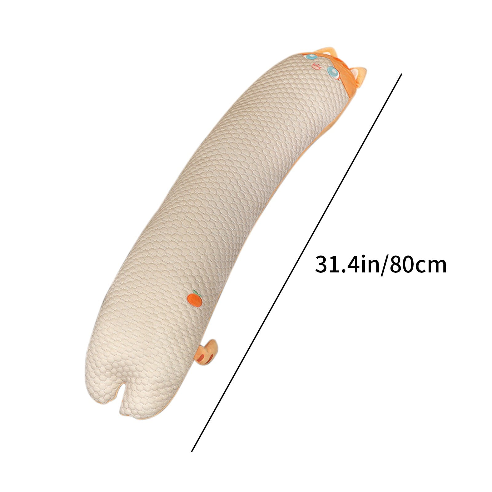 Qocolhg Cooling Body Pillow for Adults - Soft Long Bed Pillows Insert for Sleeping - Shredded Memory Foam & Removable Washable Cover - Swan Shaped Pregnancy Side Sleeper Pillow 31.5 Inch (Khaki)