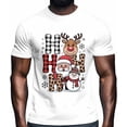 thumbnail image 2 of Camisetas para hombre, de manga corta, informales, con diseño de muñeco de nieve, Papá Noel y alce, con gráficos para adolescentes y hombres., 2 of 8