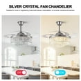thumbnail image 2 of 42" Crystal Ceiling Fan with Lights, Retractable Invisible Fandelier Ceiling Fan Chandelier with Remote Control LED for Bedroom Living Room Polished Modern Chrome Silver, 2 of 5
