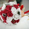thumbnail image 1 of Ramo De Novia, Ramo De Boda, Flor De Seda, Flores Falsas Para Boda, Fiesta, Fiesta De Halloween, Hotel, Decoración Del Hogar Mgaxyff Rojo, 1 of 8