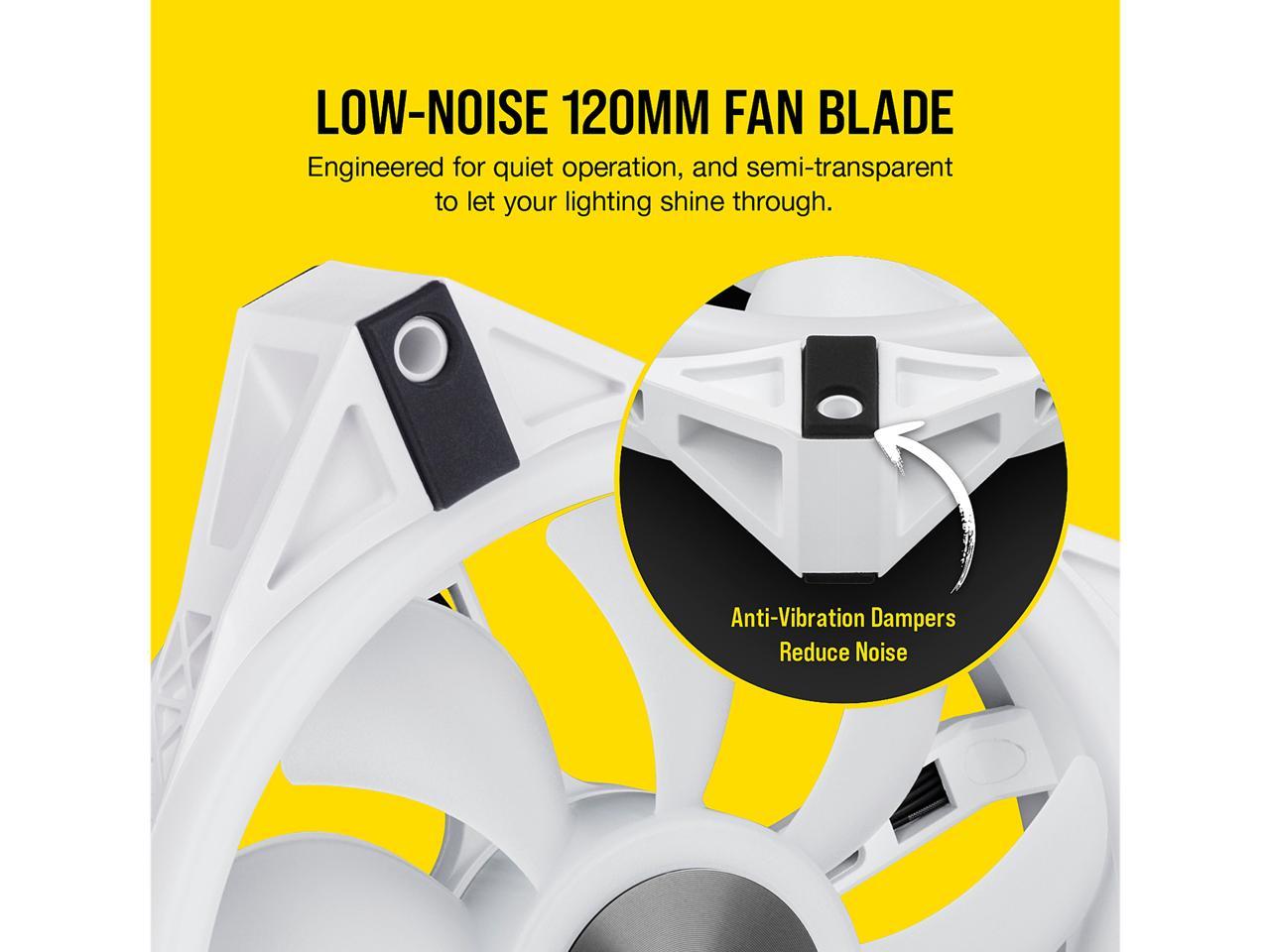 CORSAIR QL Series, iCUE QL120 RGB, 120mm RGB LED PWM White Fan