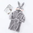 thumbnail image 2 of NOLDARES Toddler Robes Cute Pattern Bathrobe Unisex Kids Robe Baby Flannel Hoodie Pajamas Sleepwear(H310-Grey), 2 of 5