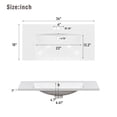 thumbnail image 5 of 36 inch Bathroom Vanity with Sink, Bathroom Vanities with Storage Cabinet and 4 Drawers, Built-in Soft-Closing Door, Freestanding Bathroom Sink Cabinet, Bathroom Vanity Cabinet for Bathroom, White, 5 of 9