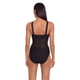 thumbnail image 3 of Lauren Ralph Lauren Womens Ottoman Mesh Square Neck Over-The-Shoulder One-Piece Black 6, 3 of 4
