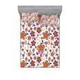thumbnail image 2 of Ambesonne Floral Fitted Sheet & Pillow Sham Set, Blooming Flower Pattern, Twinxl, Yellow Purple Magenta, 2 of 3