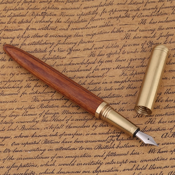 Pluma estilográfica de Madera, Pluma estilográfica de 0,7 mm de Altura Hecha de Madera con convertidor de Recarga de Tinta para papelería(Palisandro) Pluma estilográfica de Spptty Útiles escolares de oficina