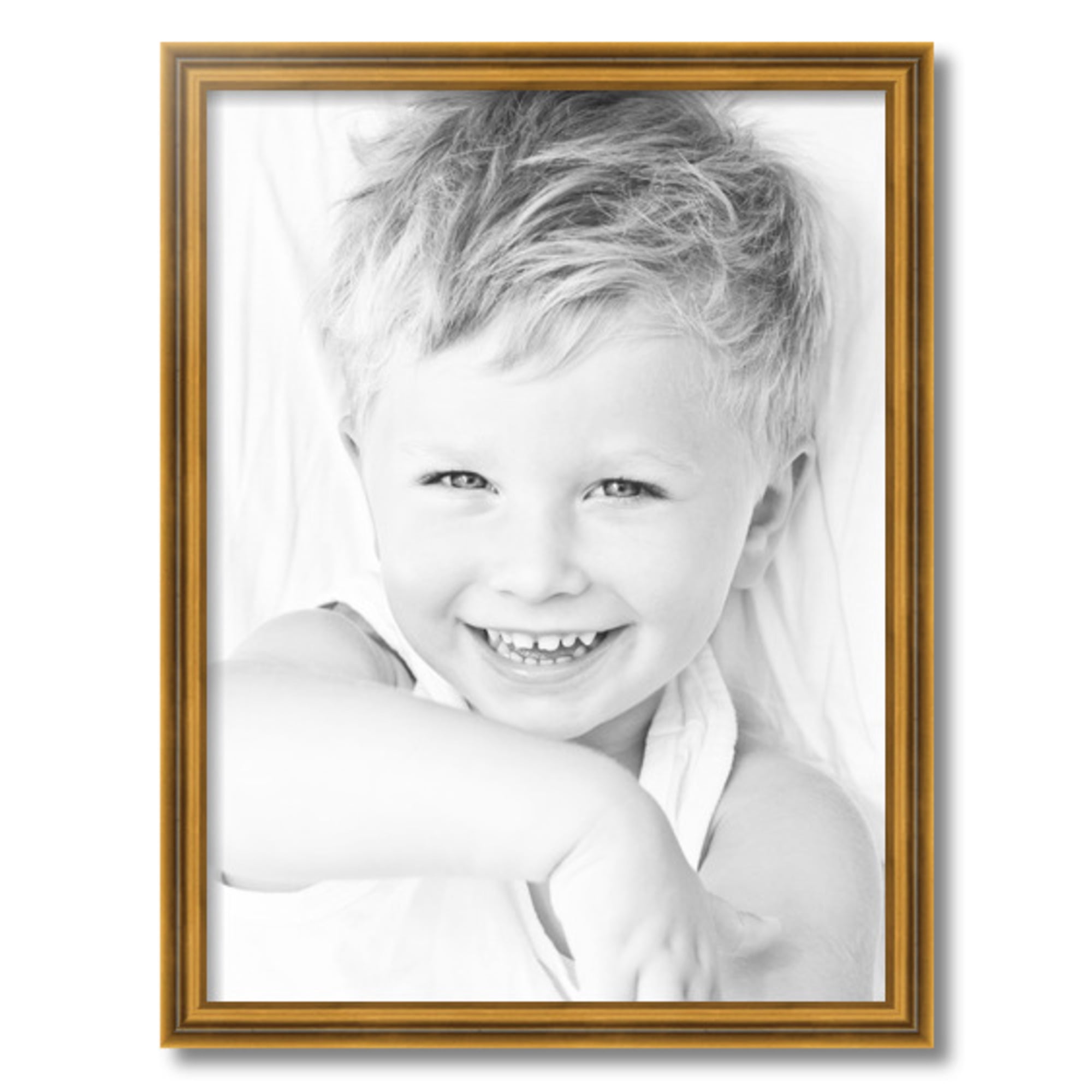 ArtToFrames 18" x 24" Gold Step Picture Frame, 18x24 inch Gold Wood Poster Frame (WOM-4548), 1 Pack