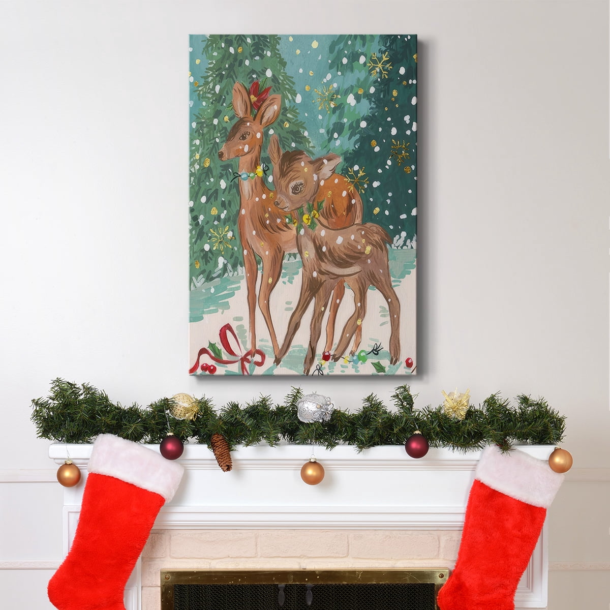 Doe and Fawn I- Gallery Wrapped Canvas
