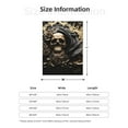 thumbnail image 5 of Rateoe Gold Rose Skull Pattern Flannel Throw Blanket, Ultra-soft Blanket for Bed, Couch, Car, Hypoallergenic Anti-pilling blanket-40"x30"(Vertical), 5 of 6