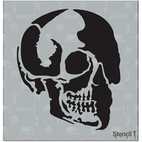 Stencil1 Skull Profile Stencil - Halloween & Pumpkin Decorating - Art Craft - 5.75" x 6"