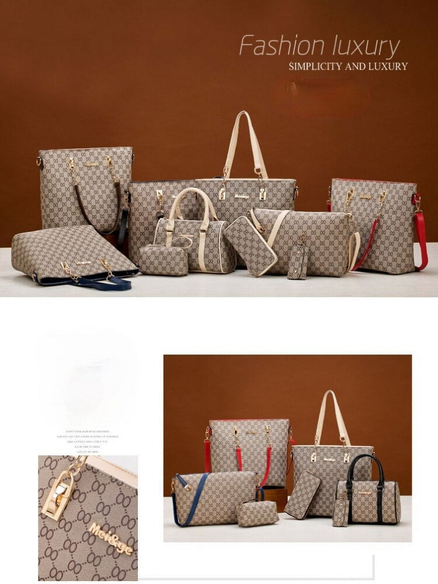 PIKADINGNIS Designer 4pcs Woman Bag Set Fashion Female Purse and Handbag 5  Color Four-Piece Leather Shoulder Bags Tote Messenger Bag