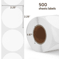 thumbnail image 4 of OFFNOVA 2.25” x 2.25” Thermal Direct Labels, Roll of 500 Sheets Personalized Stickers, Outputs Turquoise Blue Color, 4 of 7