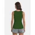 thumbnail image 6 of Women Sexy Sleeveless V Notch Neck Tank Tops Strappy Tight Fitted Going Out Workout Gym Henley Crop Cami, 6 of 6