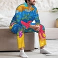 thumbnail image 7 of Lsque Submarine And Landscape Pattern Long Sleeve Pajama Set for Men - Soft 2-Piece Sleepwear and Loungewear Set with Pockets, Comfy Nightwear-Medium, 7 of 7