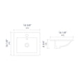 thumbnail image 5 of Pemberly Row White 17" Square Drop In Ceramic Sink with Faucet Hole, 5 of 5