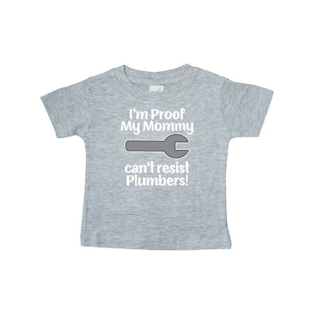 

Inktastic Proof Mommy Cant Resist Plumber Dad Gift Baby Boy or Baby Girl T-Shirt