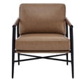 thumbnail image 6 of CHITA Mid Century Modern Accent Chair, Lounge Chair with Wood&Metal, Comfy Upholstered Arm Chairs for Living Room, Saddle Brown, 6 of 9