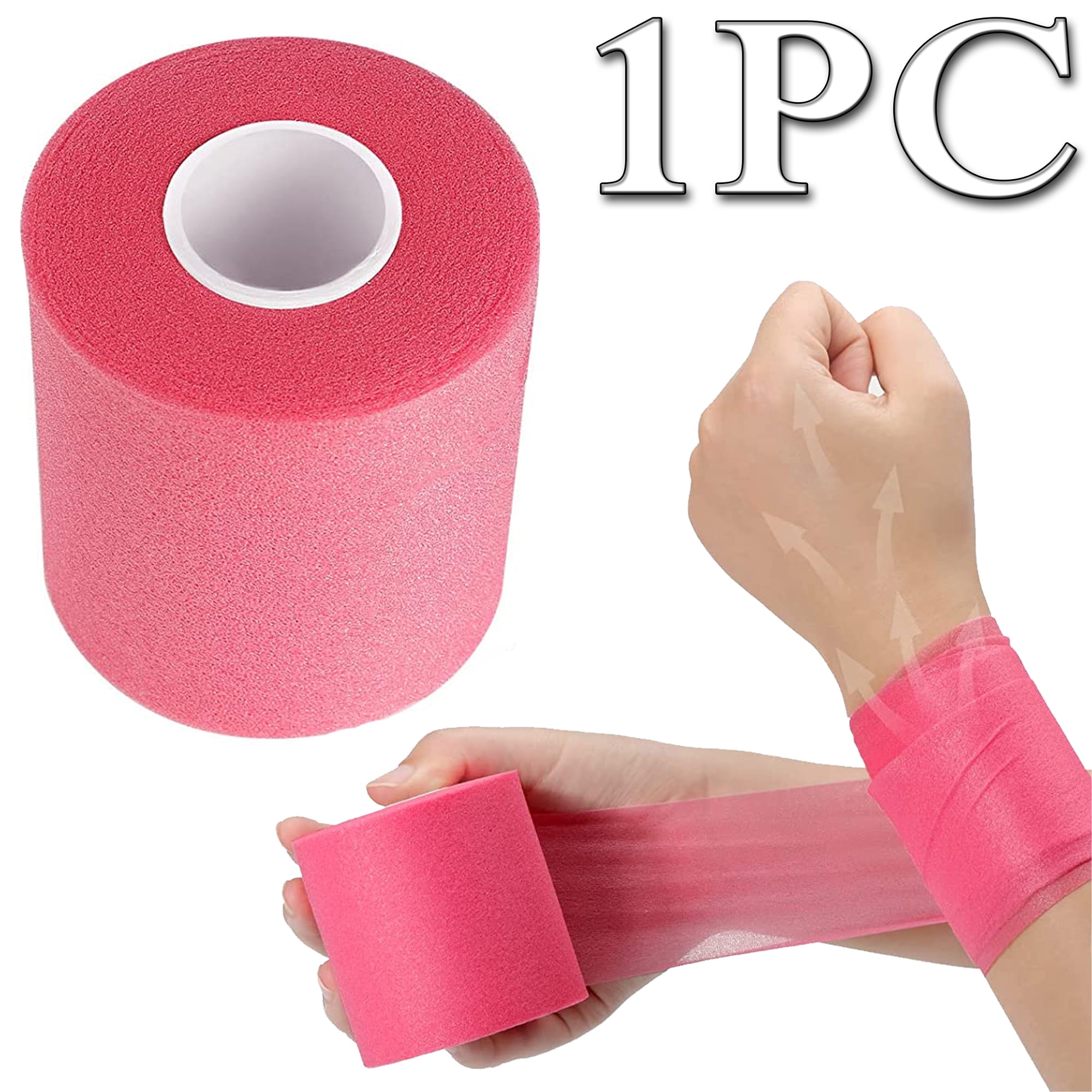 Elbourn 1 Pieces Athletic Pre Wrap Tape for Hair Foam Underwrap Tape