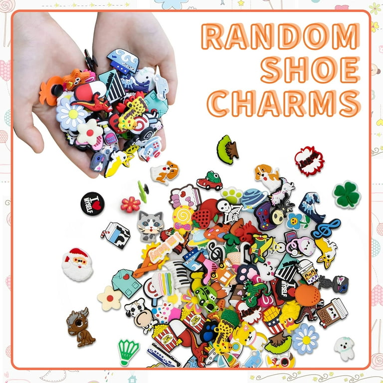 100 Shoe Charms Random Designs For All Ages PVC Unique Set of